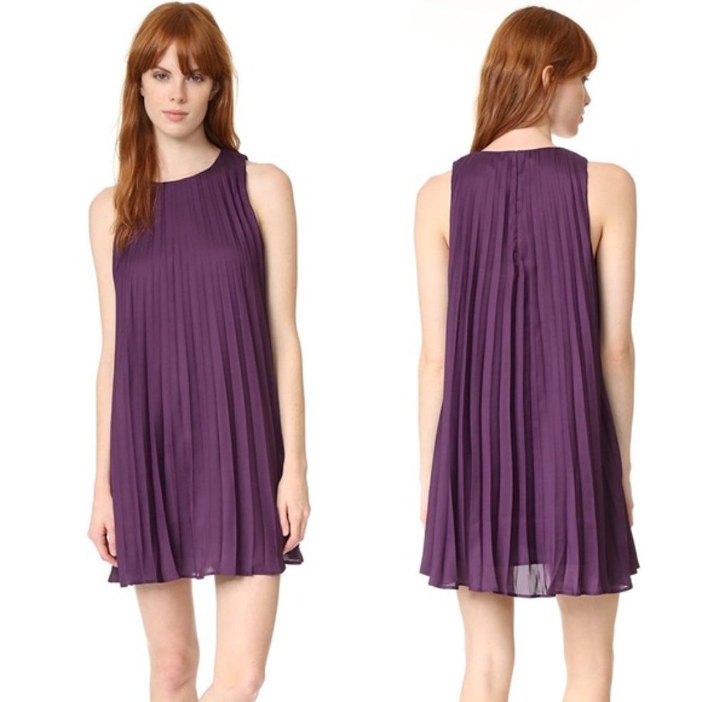 BB Dakota Edisto Pleated Dress in Purple